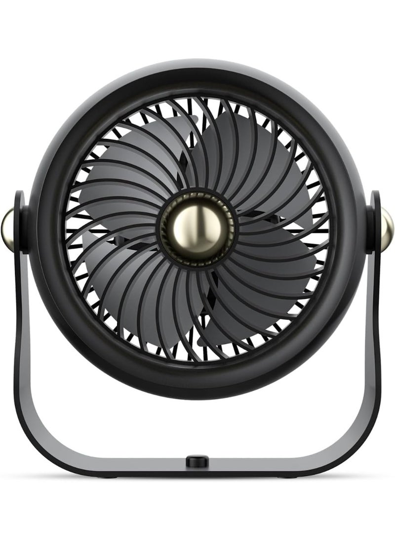 Desk Fan, 6 Inch Quiet Air Circulator Fan, 4 Speeds with Strong Airflow, 270° Rotate Portable Fan For Bedroom Home Office Desktop Travel - Image 3