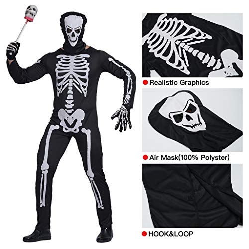 EraSpooky Men's Skeleton Halloween Costume(White, Large) - Image 5