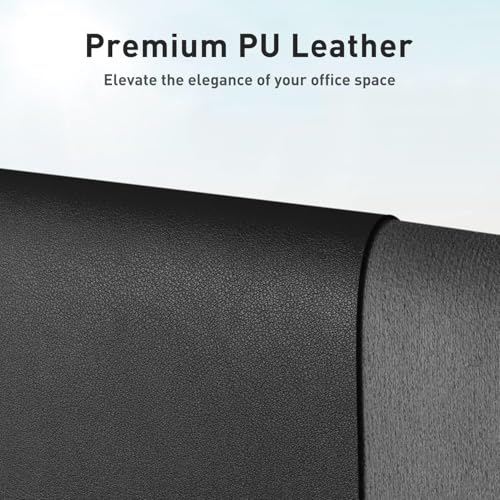 GadgetBite Mouse Pad Large Premium Vegan Leather Surface Desktop Mat Laptop Computer Mat for Home Office Smooth Surface for Comfortable Typing Writing and Gaming Pad (60 cm x 35 cm x 0.1 cm) - Black - Image 5
