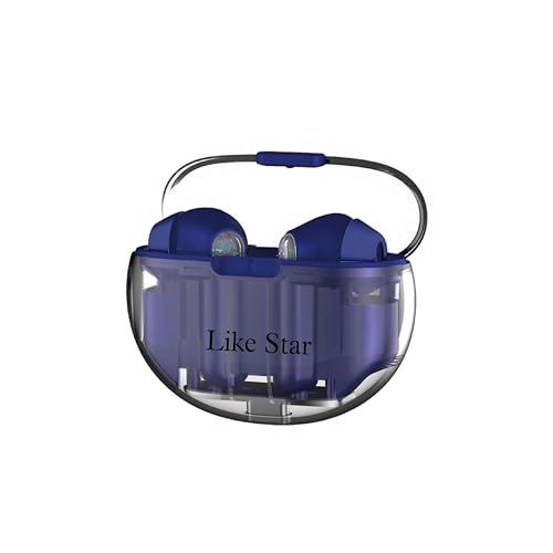 Like Star Butterfly TWS-Wireless Earphone, Bluetooth Earbuds with Transparent Design, 30 Hr Playtime with Fast Charging, Bluetooth 5.3 + ENC, 13mm HD BASS Drivers, IPX7 Sweat-Proof, Built-in Mic Blue - Image 1