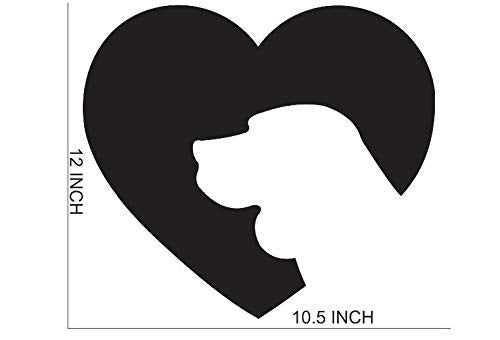 300Sparkles Heart Shape Labra Dog Face Wooden Wall Decor Hanging Frame For Home Living Room Pet House Decorative Item for Dogs Lover Friends and Family Black Style4 - Image 2