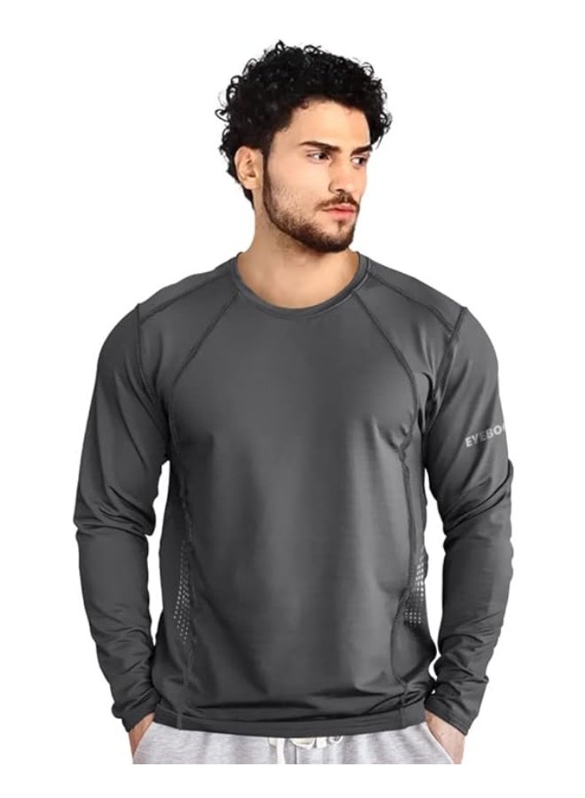 eyebogler Mens Dry Fit Round Neck Full Sleeve Casual Tshirt - Image 1