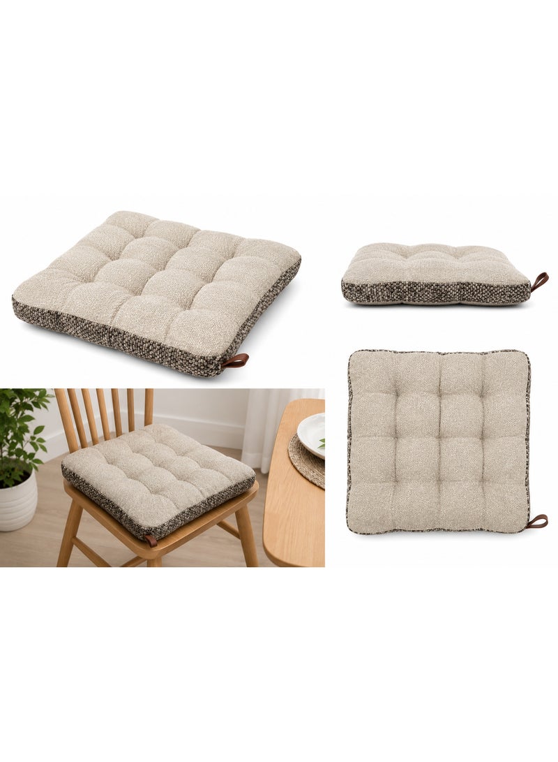 Square Padded Chair Cushion with Comfortable Design in Beige - Image 4