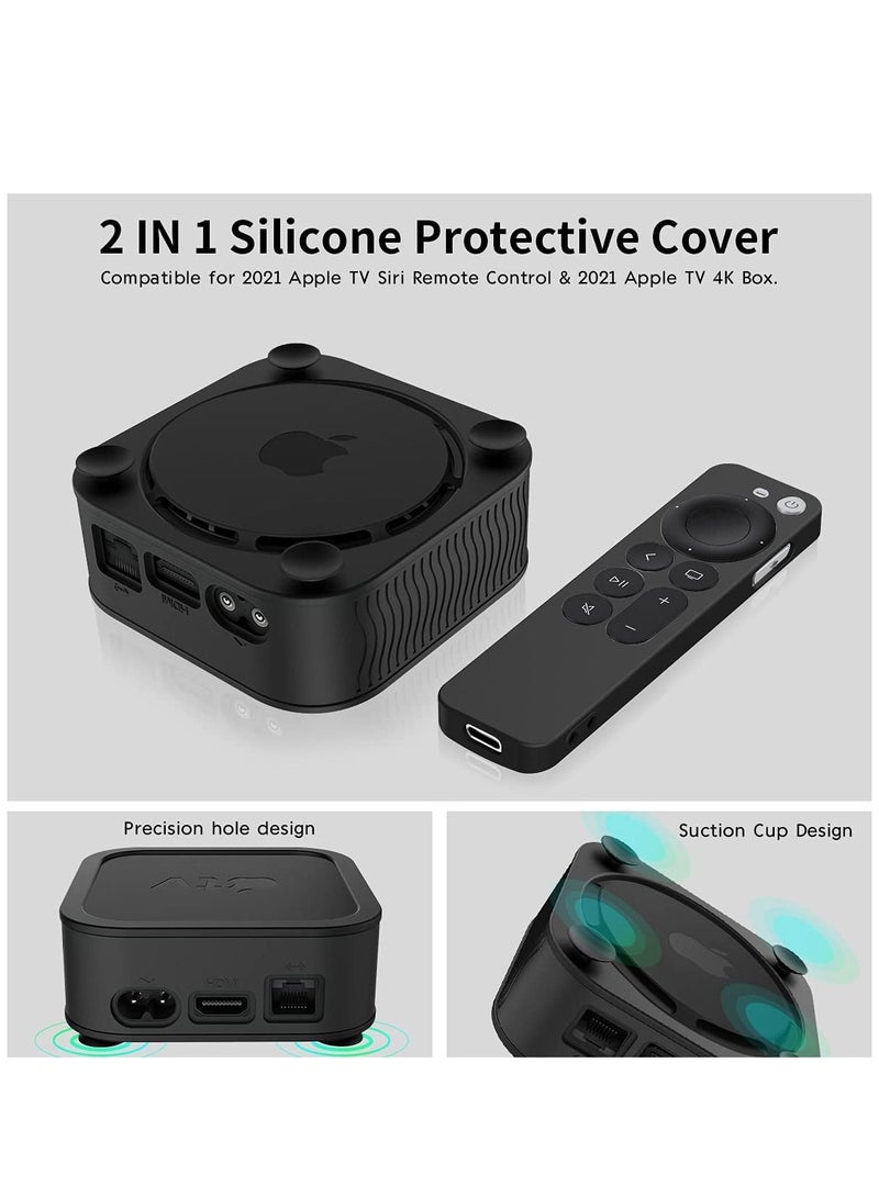 Silicone Case for Apple TV 4K Siri Remote 2021 with Silicone TV Box Case for Apple TV 4K 2021 Shock Resistant Slip Resistant and Drop Resistant - Image 4