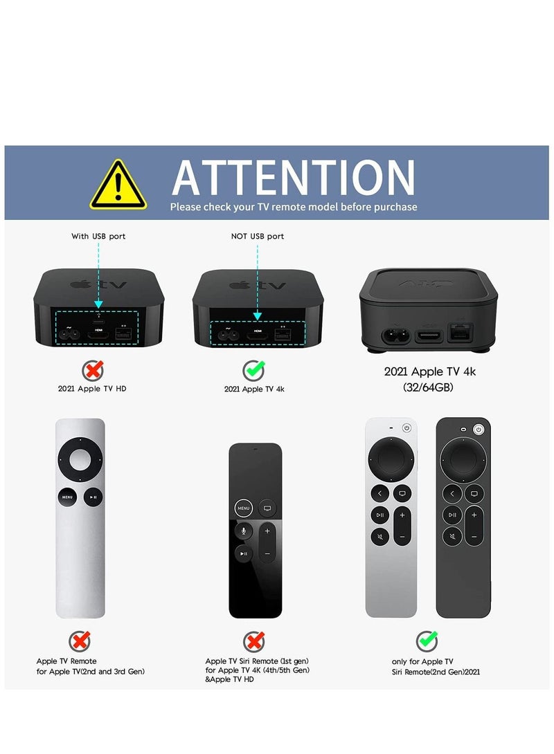 Silicone Case for Apple TV 4K Siri Remote 2021 with Silicone TV Box Case for Apple TV 4K 2021 Shock Resistant Slip Resistant and Drop Resistant - Image 2