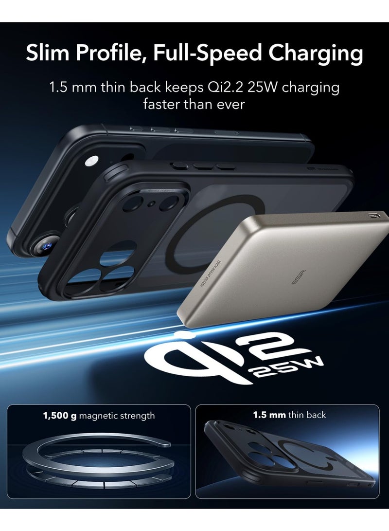 for iPhone 17 Pro Max Case, Camera Control Cover, Compatible with MagSafe Accessories, TPU, Military-Grade Drop Protection, Shock-Absorbing Air Guard Corners, Hybrid Series, Frosted Black - Image 3