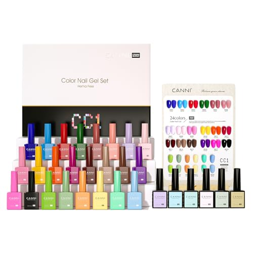 CANNI CC1 30Pcs 9ML Hemafree Gel Nail Polish Set Black Pink Nude Red Blue Green Gel Polish Kit Color Soak Off LED Nail Gel Polish Set Nail Art Starter Manicure Salon DIY at Home