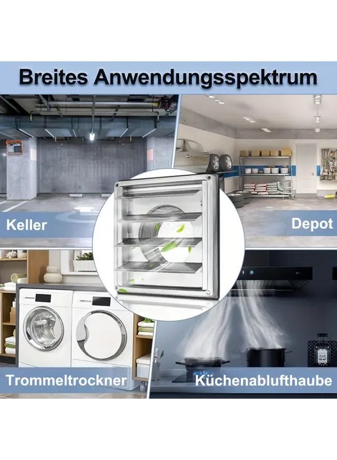 Large Stainless Steel Ventilation Grille With Non Return Valve Insect Screen Removable Slats - Image 2