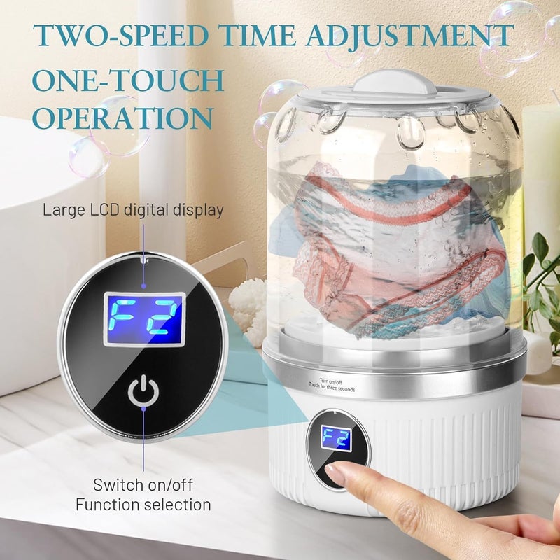 Fejytor Underwear Washer, Portable Mini Washing Machine, 2025 Upgraded Mini Washings Machines, Rechargeable Cordless Washing-Machine, Laundry Cup for Bra, Underwear, Socks (white) - Image 4