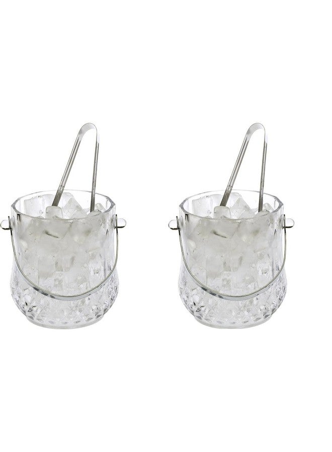 1st Time Ice Bucket with Handle for Bar, Restaurants, Home & Café, Clear, 13.5 x 13.5 x 13.5 CM, 1000 Ml, Pack of 4- J12 - Image 2
