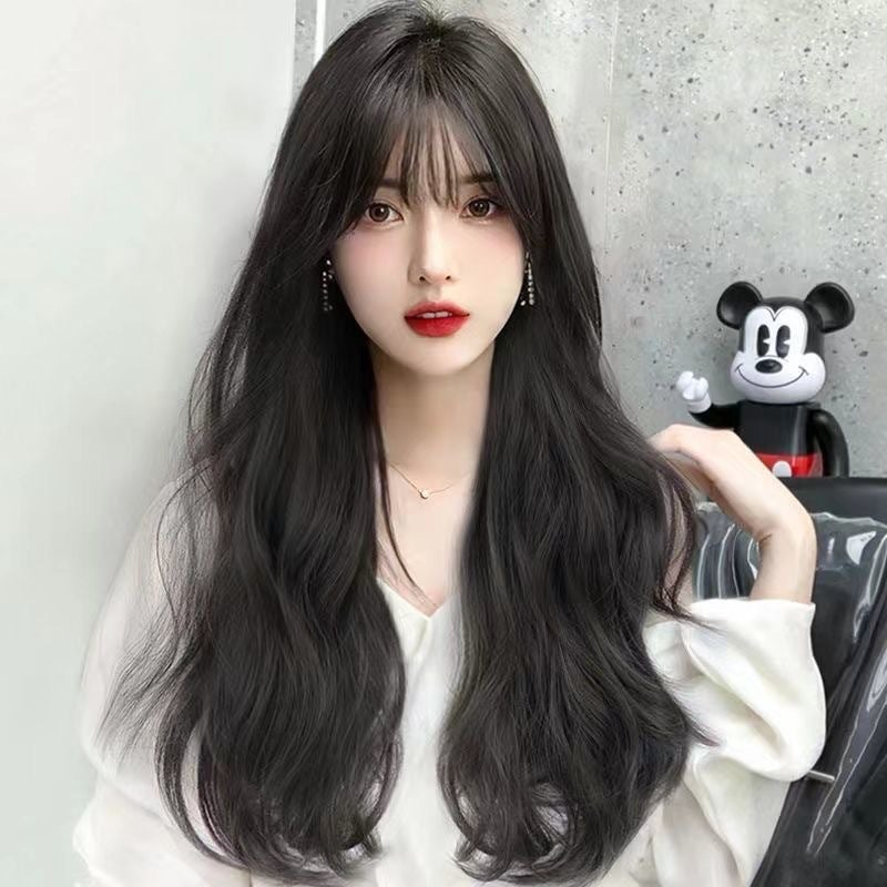Generic Long Wavy Wig Champagne Ombre Womens Natural Look Black brown 60cm