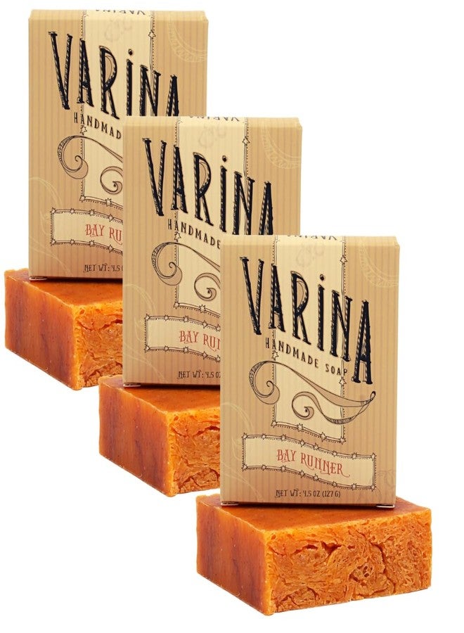 Varina Organic Bay Runner Bar Soap - Gentle Cleansing for Sensitive Skin, Spicy - 3 Pack - Image 1