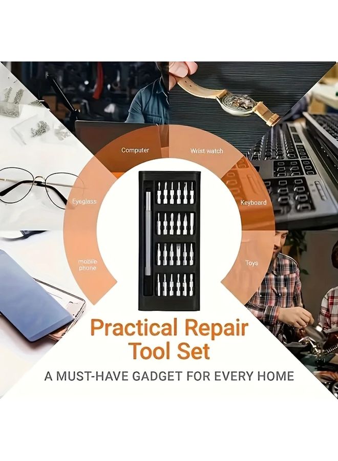 Metal Suit Black 25 in 1 Precision Screwdriver Set Multi Function Repair Tools for Mobile Phone Tablet Disassembly - Image 5