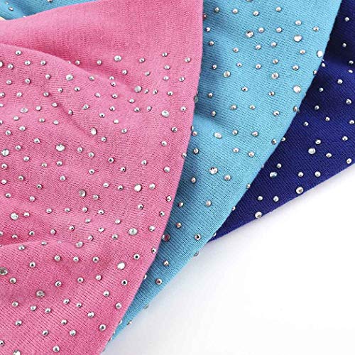 Bohend Boho Button Headband Wide Stretchy Daily Use Knotted Headwear Sport Athletic Yoga Gym Rhinestone Crystal Hair Accessories for Women and Girls(3pcs) (F) - Image 3