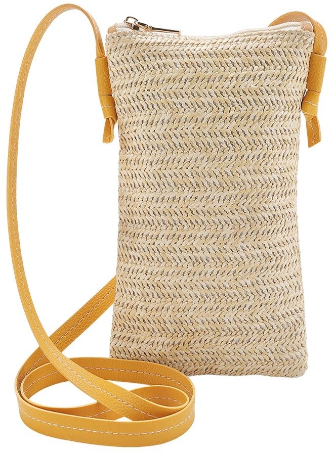 CABODYALS Woven Straw with Adjustable Leather Handles Straps Metal Zipper Beach Bucket Shape Purses Tote Bag Crossbody Shoulder Bags for Women Summer Casual Vacation Travel Daily Work Use Satchel - Image 1