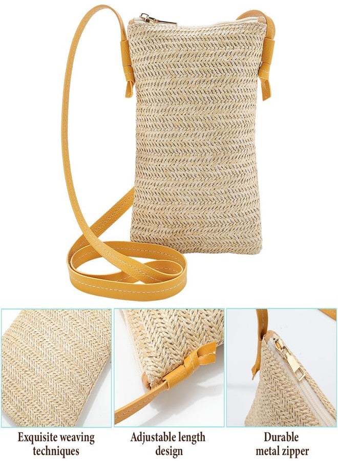 CABODYALS Woven Straw with Adjustable Leather Handles Straps Metal Zipper Beach Bucket Shape Purses Tote Bag Crossbody Shoulder Bags for Women Summer Casual Vacation Travel Daily Work Use Satchel - Image 5