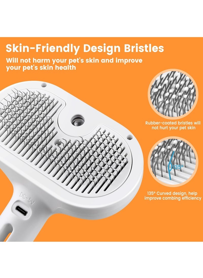 Cat Steam Brush for Shedding, Steamy Cat Brush for Long  Short Haired Cats  Dogs, Spray Cat Brush for Pet Grooming, Self-Cleaning Pet Hair Removal Comb with Water Tank - Image 2