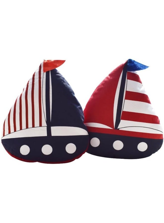 Fish Shaped Cotton and Linen Pillow Nautical Theme Cushions - Image 2