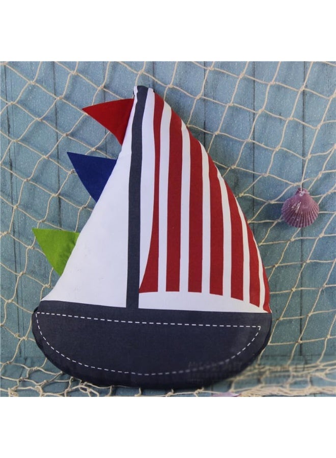 Fish Shaped Cotton and Linen Pillow Nautical Theme Cushions - Image 1