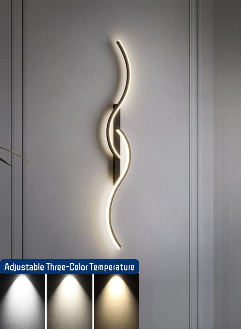 أضواء عصرية قابلة للتعديل بثلاثة ألوان من مصابيح LED لإضاءة الديكور وإضاءة الحائط، حديثة وبسيطة، مناسبة لغرفة المعيشة وغرفة النوم والممر وغرفة الملابس - Image 1