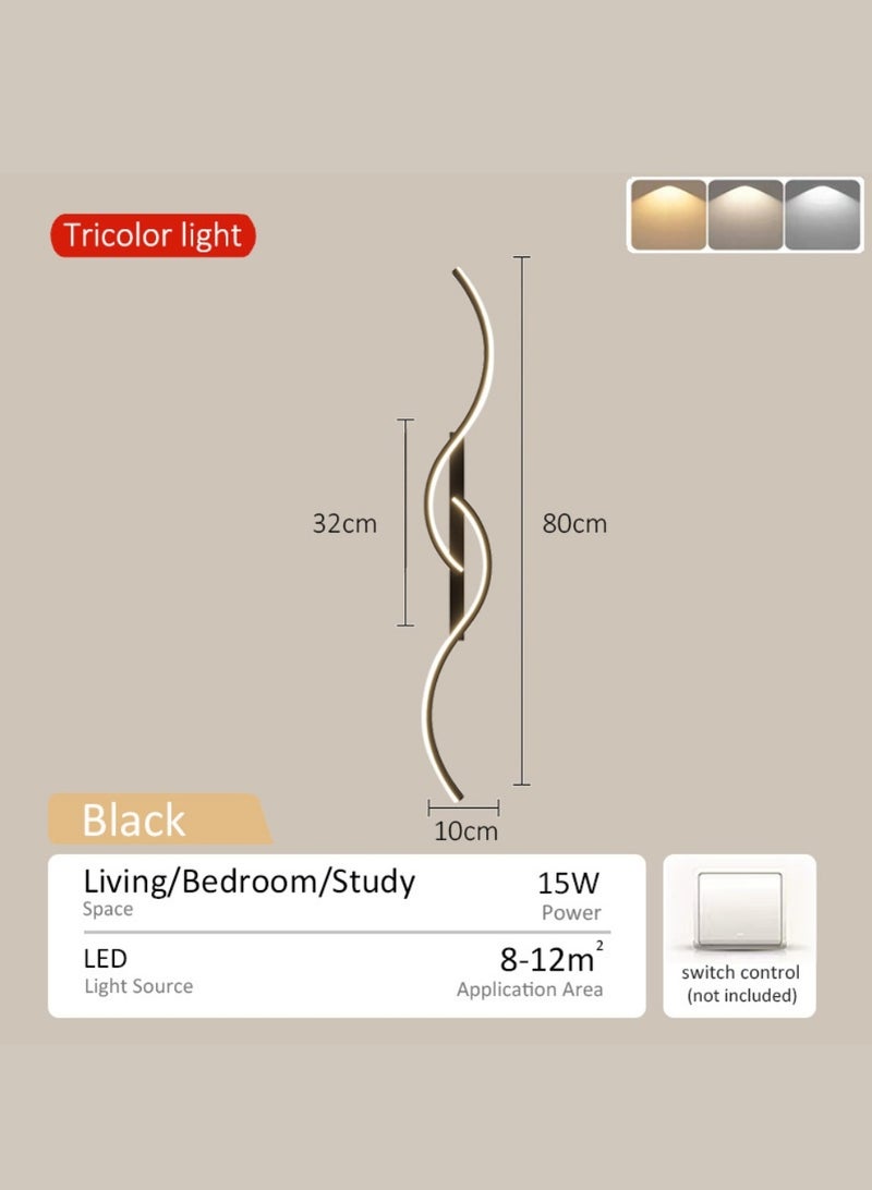 أضواء عصرية قابلة للتعديل بثلاثة ألوان من مصابيح LED لإضاءة الديكور وإضاءة الحائط، حديثة وبسيطة، مناسبة لغرفة المعيشة وغرفة النوم والممر وغرفة الملابس - Image 4