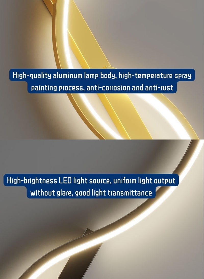 أضواء عصرية قابلة للتعديل بثلاثة ألوان من مصابيح LED لإضاءة الديكور وإضاءة الحائط، حديثة وبسيطة، مناسبة لغرفة المعيشة وغرفة النوم والممر وغرفة الملابس - Image 5