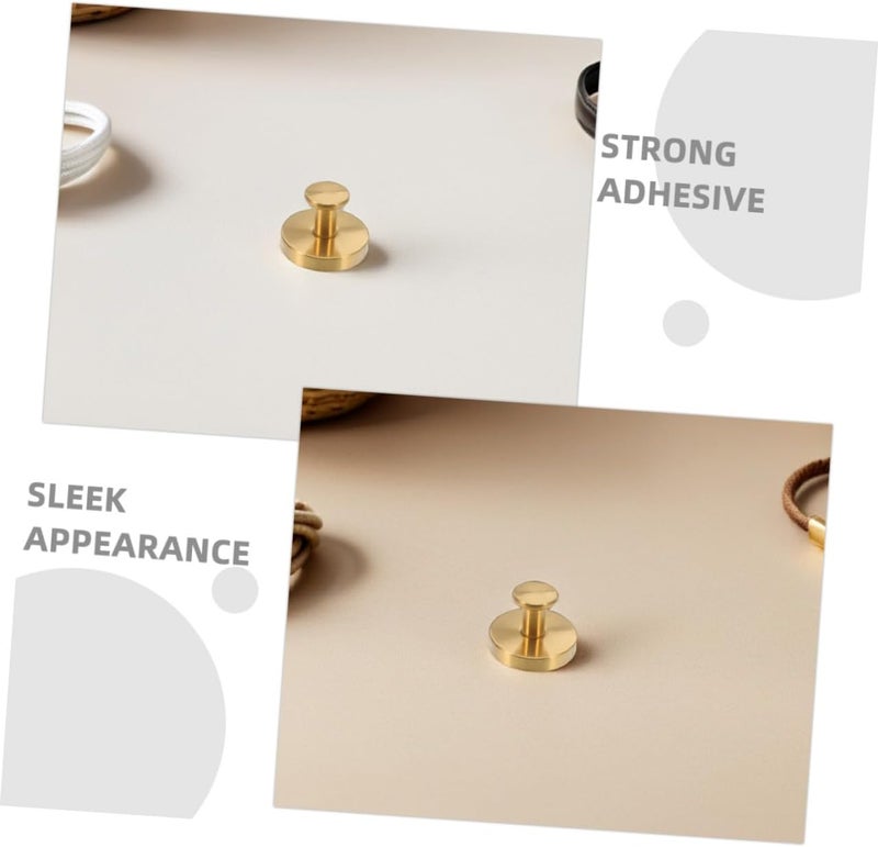 TIDTALEO Stainless Steel Suction Cup Hooks No-Drill Wall Coat Hooks for Bathroom and Shower Towel Holder 4pcs Set Gold and Brushed Finish - Image 3