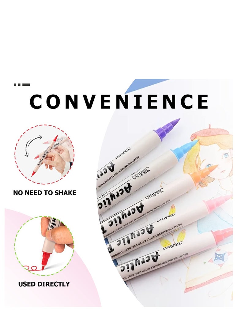 Excefore 36 Colors Acrylic Paint Marker Pens, Waterproof Premium Dual Tip Acrylic Paint Pens, Suitable for Crafts Making, Rock Painting, Ceramic, Wood - Image 3