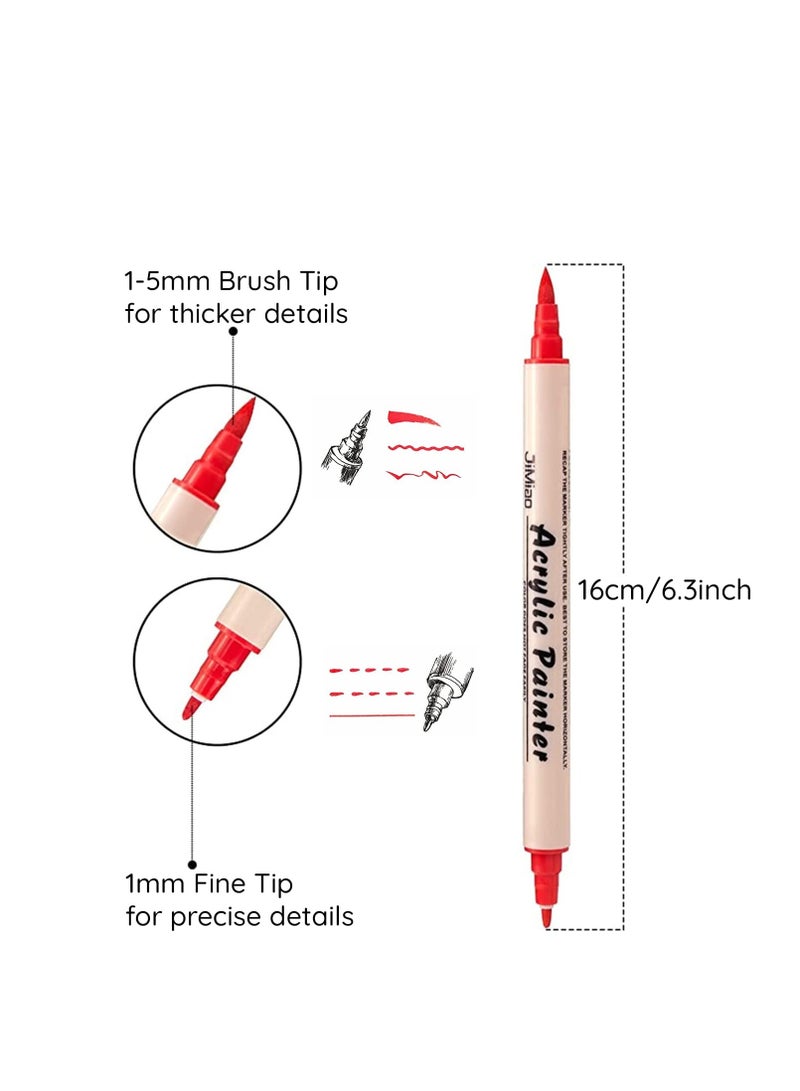 Excefore 36 Colors Acrylic Paint Marker Pens, Waterproof Premium Dual Tip Acrylic Paint Pens, Suitable for Crafts Making, Rock Painting, Ceramic, Wood - Image 4