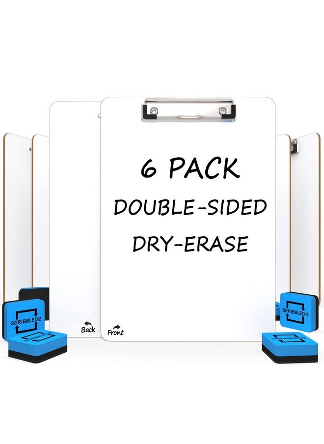 Dry Erase Clipboards Pack Of 6 Durable Double-Sided 9"X12" White Clipboard With 6 Dry Erase Erasers White Board Clipboard With Low Profile Clip For School Classroom And Home Use - pzsku/Z2EF3796414CCE78CC53BZ/45/_/1735214543/1b050571-4805-40b7-a90a-784b4ccf20a0