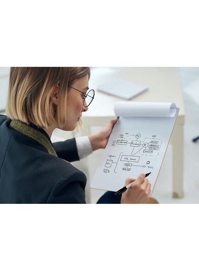 Scribbledo Dry Erase Clipboards Pack Of 6 Durable Double-Sided 9"X12" White Clipboard With 6 Dry Erase Erasers White Board Clipboard With Low Profile Clip For School Classroom And Home Use - Image 3