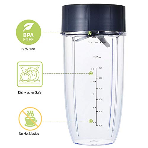 VGEFC Replacement Parts for 32OZ Cups and Flip Top To Go Lids and Parts Extractor Blade Compatible with NutriBullet 600W/900W Blenders (12 PCS) - Image 3