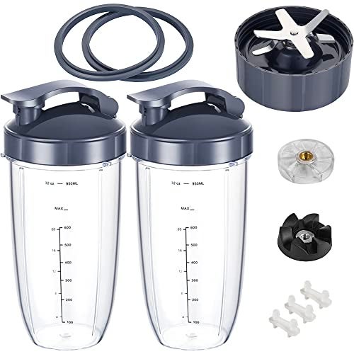 VGEFC Replacement Parts for 32OZ Cups and Flip Top To Go Lids and Parts Extractor Blade Compatible with NutriBullet 600W/900W Blenders (12 PCS) - Image 1