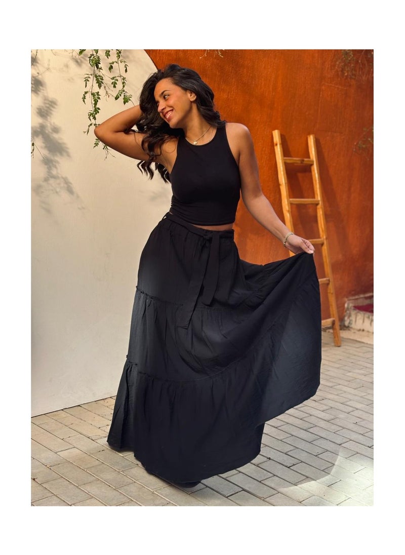 Pavo - Noir Flamenco Skirt - Image 1