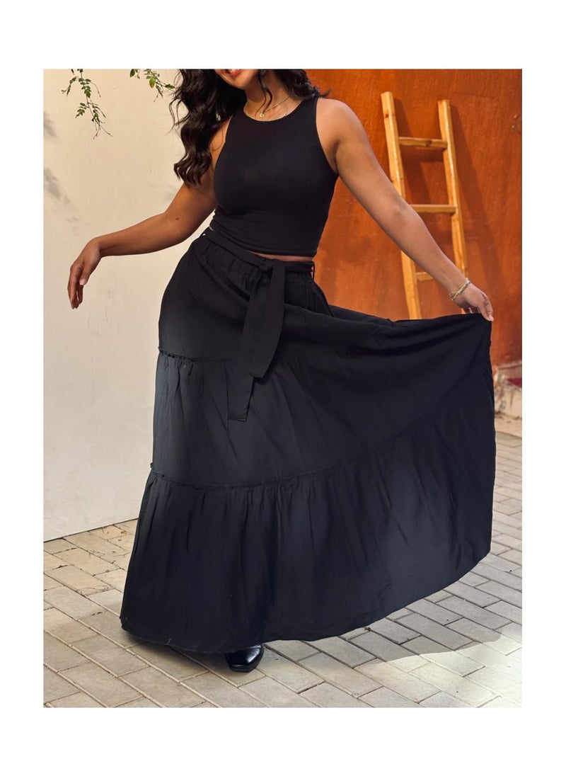 Pavo - Noir Flamenco Skirt - Image 1