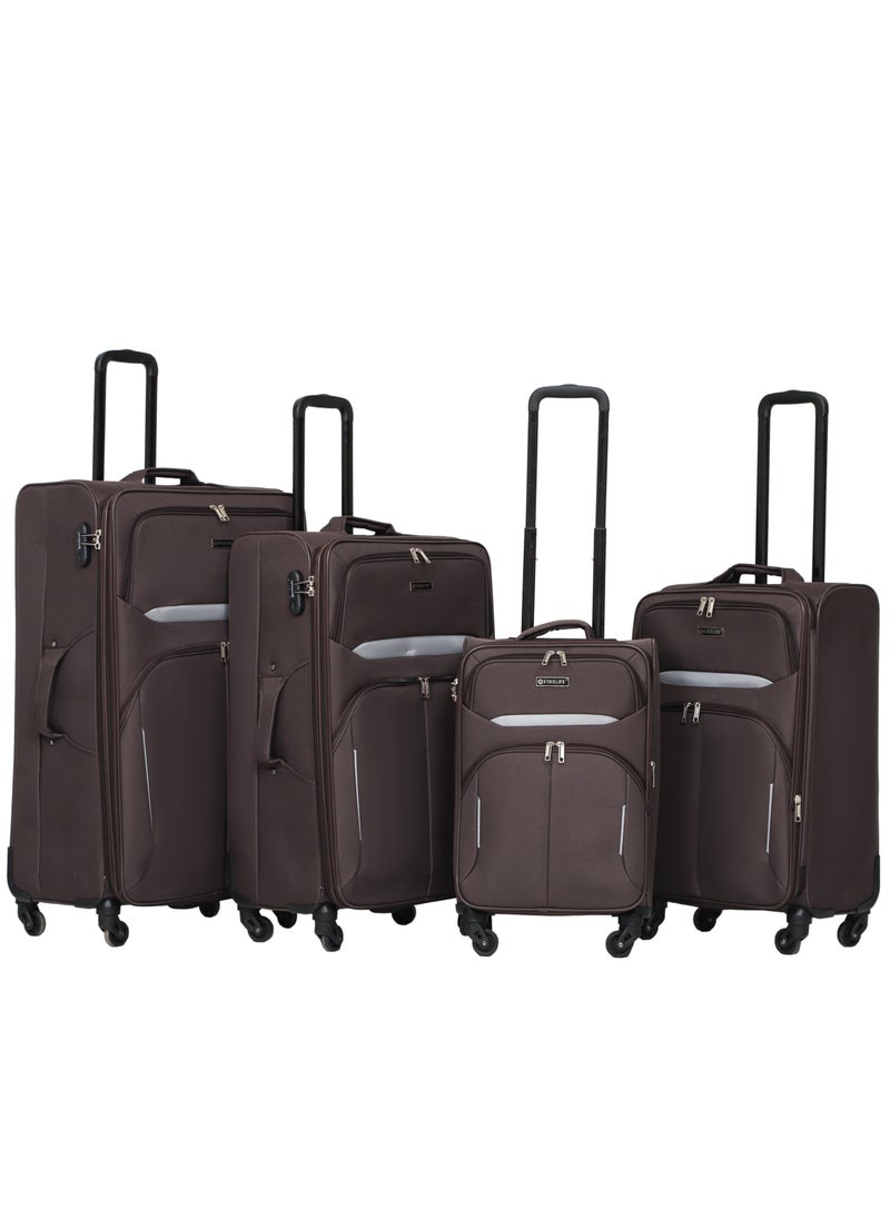 STARLIFE 4 Pcs Fabric Soft Luggage Set Trolley Bag With 4 Spinner Wheels 