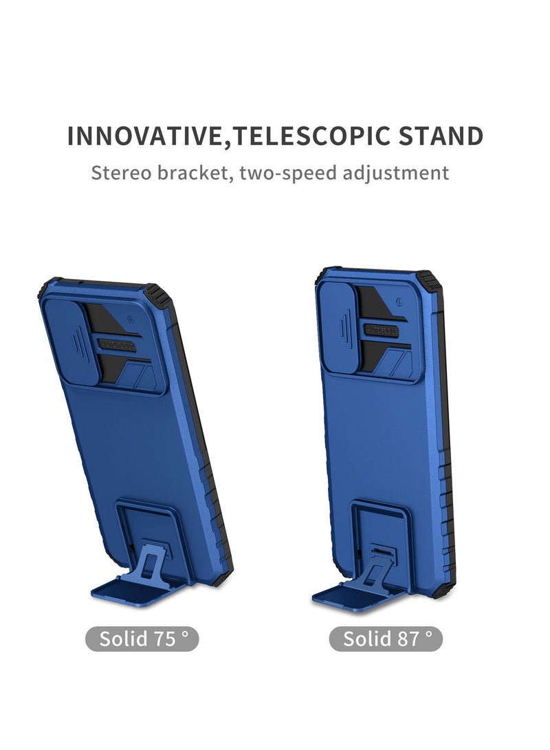 TEAM LUXURY Xiaomi Redmi 9C / 10A 4G Mobile Phone Case Cover, Innovative Telescopic Bracket, Sliding Protection Camera Window, Bumper Shockproof Phone Back Cover - Image 2