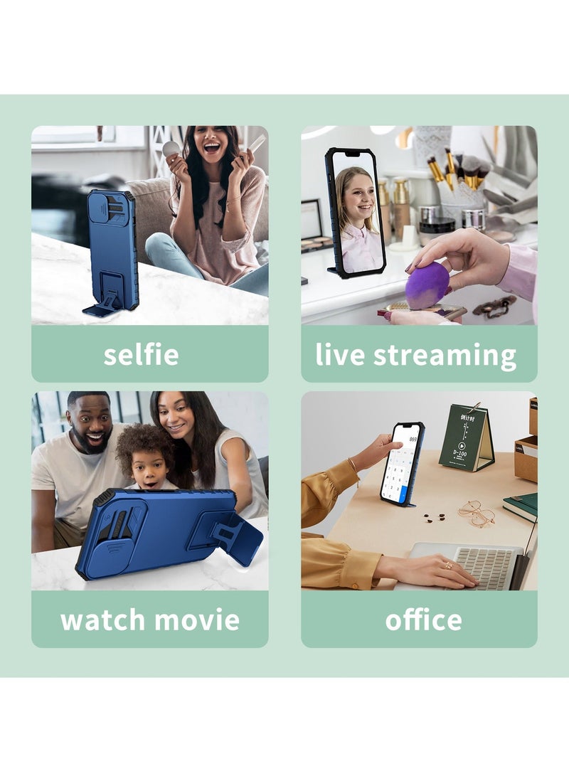 TEAM LUXURY Xiaomi Redmi 9C / 10A 4G Mobile Phone Case Cover, Innovative Telescopic Bracket, Sliding Protection Camera Window, Bumper Shockproof Phone Back Cover - Image 3