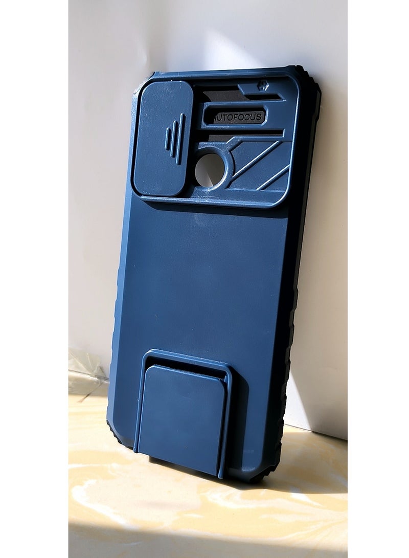 TEAM LUXURY Xiaomi Redmi 9C / 10A 4G Mobile Phone Case Cover, Innovative Telescopic Bracket, Sliding Protection Camera Window, Bumper Shockproof Phone Back Cover - Image 1