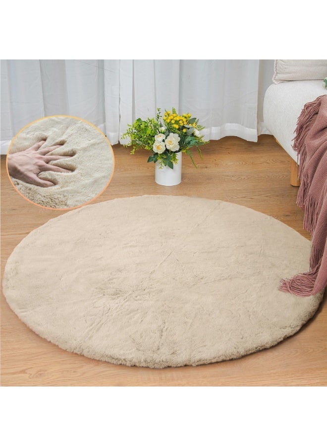 Round Rug Soft Chair Cover Cute Circular Rug For Bedroom Living Room Small Rug, Sofa beside Carpet - Image 1