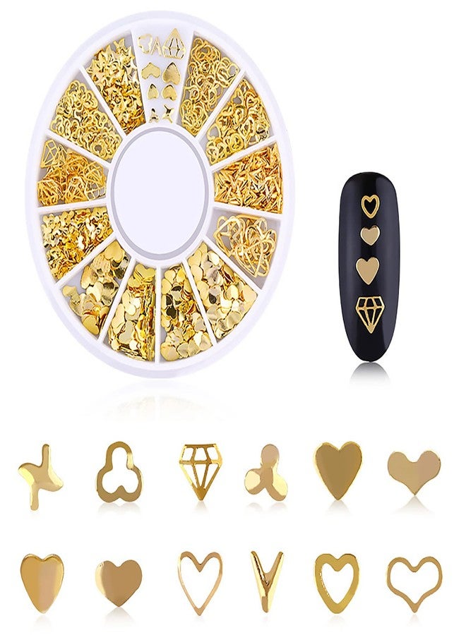 DANNEASY 3d Nail Charms, Nail Jewels, Gold Nail Art Charms, Charm for Nails Metal Nail Studs Jewelry for Acrylic Nails DIY Craft Nail Decoration (6 Boxes) - Image 3