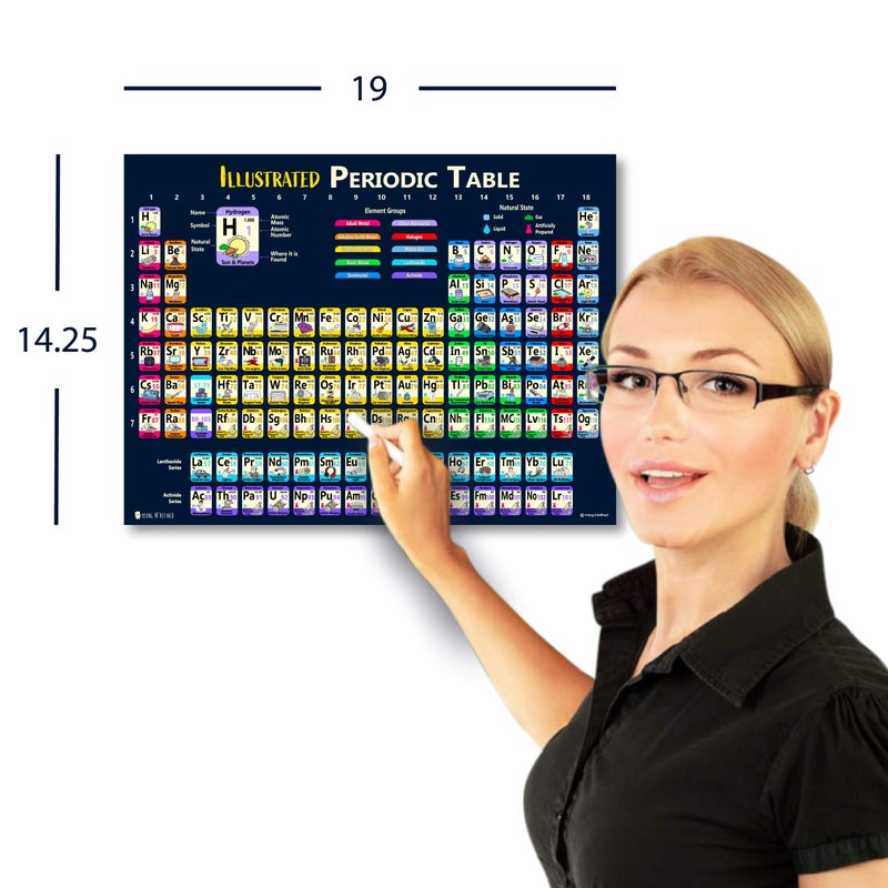 Young N Refined Periodic Table of Elements 2023 Laminated Kids Poster Illustrated (14"x19") Young N Refined - Image 3