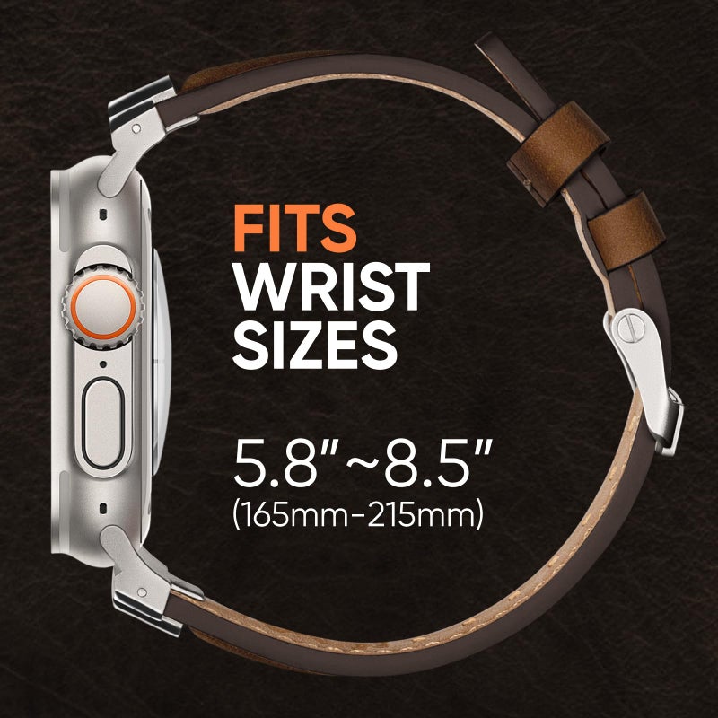 Suitisbest Leather Bands Compatible for Apple Watch Ultra Band 49mm 46mm 45mm 44mm 42mm, Genuine Leather Replacement Strap for iWatch Series 11 10 9 8 7 6 5 4 3 2 1, SE 3 2 1, Ultra 3 2 1 - Image 4