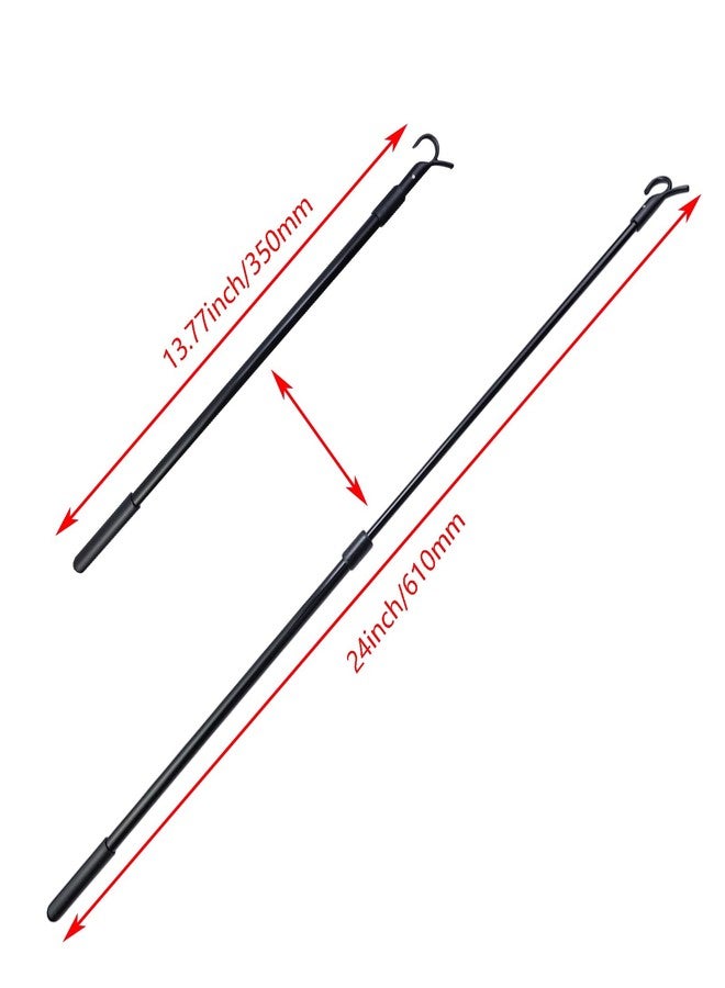 Nicerity 14"-24" Telescopic Draw Rod Easy to Pull The Window Shades Up and Down Drapery Adjustable Rod for Cordless Roller, Cellular Shades and Zebra Blinds (Black) - Image 4