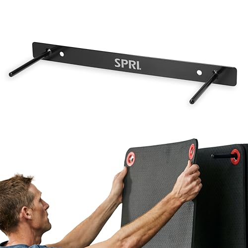 SPRI WallMounted Rack for Hanging Exercise Mats Black