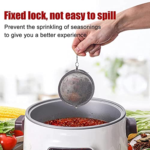 Leeonz® 1 Pieces Tea Strainer Stainless Steel Tea Ball Infuser Mesh Tea Filter Tea Interval Diffuser with Extended Chain Hook for Loose Leaf Tea and Spices, Seasonings (Large) - Image 5
