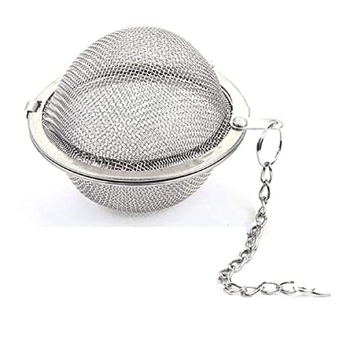Leeonz® 1 Pieces Tea Strainer Stainless Steel Tea Ball Infuser Mesh Tea Filter Tea Interval Diffuser with Extended Chain Hook for Loose Leaf Tea and Spices, Seasonings (Large) - Image 1