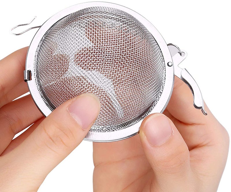 Leeonz® 1 Pieces Tea Strainer Stainless Steel Tea Ball Infuser Mesh Tea Filter Tea Interval Diffuser with Extended Chain Hook for Loose Leaf Tea and Spices, Seasonings (Large) - Image 3