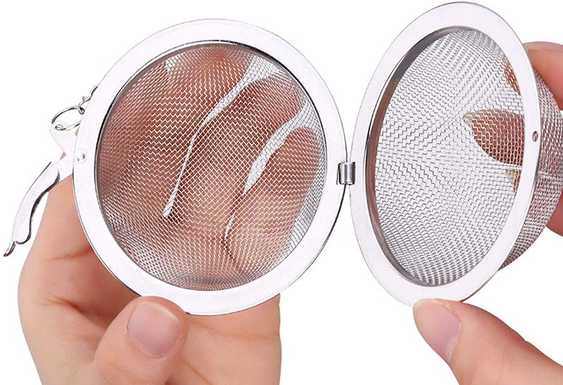 Leeonz® 1 Pieces Tea Strainer Stainless Steel Tea Ball Infuser Mesh Tea Filter Tea Interval Diffuser with Extended Chain Hook for Loose Leaf Tea and Spices, Seasonings (Large) - Image 4