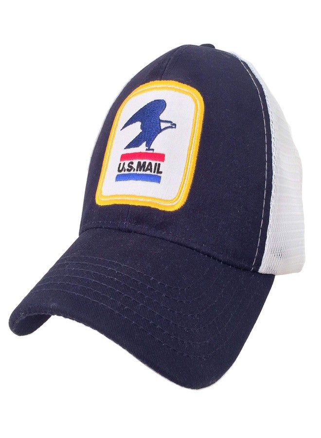 Tee Luv USPS U.S. Mail Eagle Trucker Style Hat (Navy/White) - Image 1